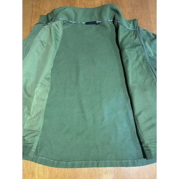 Men's Denali 2XL Fleece Lined‎ Soft Shell Full Zip Jacket Green Zip Shut Pockets